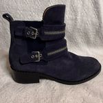 Gentle Souls  Navy Suede Combat Boots Photo 7