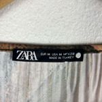 ZARA  Medium Women's Pleated Orange Kimono Wrap Top‎ Bohemian Wide Sleeves Hippie Photo 4