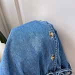 Vintage Studio Wear Romper Chambray Denim Floral Daisy Embroidered Size Medium Blue Photo 10