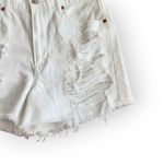 American Eagle White Ripped Distressed High Waisted 90s Boyfriend Jean Shorts 8 Photo 2