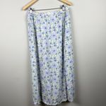 April Cornell Maxi Skirt Womens Small Blue Yellow Floral‎ Boho Buttons Stretch S Photo 7