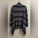 Charming Charlie  Navy and Cream Patterned Open Front Boho Cardigan Photo 2