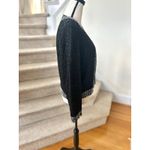 Vintage Old Money Black Silk Faux Pearl Trim Beaded Blazer Evening Jacket Size M Photo 1