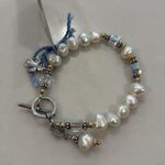 NWT Freshwater Pearl & Swarovski crystal Angel bracelet Silver Photo 0