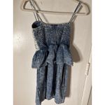 Mimi Chica  Exposed Zip Front Peplum Lace Denim Dress 80s/90s Retro S Coquette Photo 3