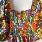 Dress Forum  open back puff sleeve Floral Multicolor Maxi Dress size M Photo 5