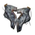 Pskaufman Crosswalk Oxford Ankle Boots Hand Paint Metallic Cap Toe Size 7 Black Photo 5