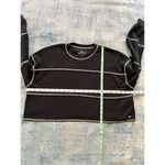 Hollister  White Gray Stripe Waffle Knit Wide Relaxed Fit Long Sleeve Crop Top XS Photo 4