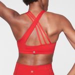 Athleta Run Free XS Red Strappy Sports Bra Activewear Photo 0