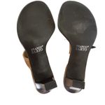 Franco Sarto Y2K VTG. TANK LEATHER KITEN HEEL BUCKLE SANDALS 8.5 EUC Photo 8