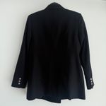 Vintage Wool Jacket Womens 8P Double Breasted Blazer Quiet Luxury Equestrian Black Photo 5