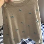 Altar'd State Sweater White with blue bows Photo 3