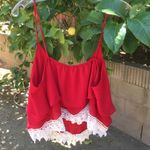 💜CLEARANCE💜crop top w/lace. Small stain on back Size L Photo 3