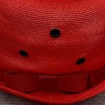 Vintage Jelleff's Red Straw Hat Womens Bow Accent Summer‎ Fashion Photo 1
