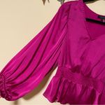 1. State  Magenta Puff Sleeve Top Photo 4