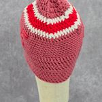 Pink Red Annabelle Crochet Knit Bucket Cap Hat Fun VTG Y2K Funky Beanie Photo 3