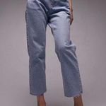 Topshop High Waist Crop Raw Hem Straight Leg Jeans 28 Photo 0