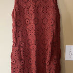 Evereve  Rust Crochet Lace Midi Dress Photo 0