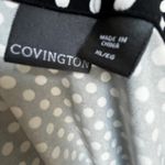 Covington Womens XL Black Polka Dot Button Down Shirt Dress Long Sleeve Photo 6