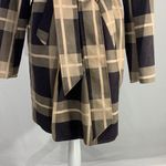 Solitaire Anthropologie Faux Suede Belted Brown Plaid Jacket Size Large Photo 4