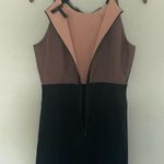 BCBG Maxazria Black & Tan Pencil Cocktail Dress Size 8 Photo 6