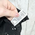 Madewell Blouse Women Size XXS Black Floral Eyelet Detail Short Sleeve Yoke Top Photo 3