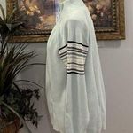 Daisy Fuentes Ribbed 1/4 Zip Sweater Long Sleeve High Neck Light Blue White Gray Photo 2