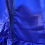 Vintage Victorian Shakespeare Style blue sateen and lace puff sleeve dress Size XS Photo 9