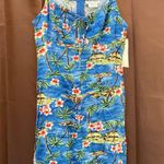 Mirrors Vintage Tropical print blue dress front tie NWT Photo 0