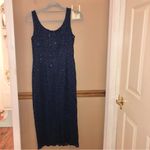 Alex Evenings Alex Evening Lace Sequin Cocktail Midi Dress Navy blue Size 8‎ Photo 3