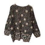 Wool and Mohair Blend Oversized Floral Double Knit Sweater Made in Italy Size XL Brown Photo 2