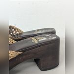 Brother Vellies Women's Aquarius Clogs Sz 5 slip on heel crochet boho wooden Brown Photo 7