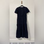 Quince NWT  100% Organic Cotton Black Poplin Tiered Maxi Dress Sz L Photo 1