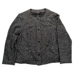 Talbots Cardigan Sweater Jacket Blazer Black Tweed Size 12 Front Pockets Photo 4