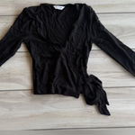 ASOS Miss Selfridge long sleeve jersey wrap top Black Size 4 NWT IN PACKAGE Photo 0