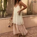 ZARA  NWT plisse double layered tiered silver Metallic thread pleated flowy dress Photo 6