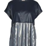Jijil metallic blouse Dark blue silver size 8 Photo 1