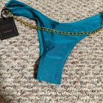Michael Costello  x Revolve Monica teal chain Cheeky Bikini- Size Small Photo 6