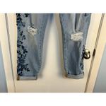 Driftwood  Gizelle Jeans Size 29 High Rise Cropped Floral Embroidered Distressed Photo 3