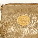 Roots  Canada Brown Soft Pebbled Leather Rounded Zip Top Wristlet Wallet Bag Photo 1