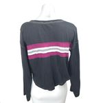 Free People Black Multicolor Striped Knit Long Sleeve Pullover Tee T-Shirt Top S Photo 1