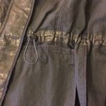 Chico's Metallic Foiled Linen Utility Cargo Vest Olive Green Gold Size 0 Small 4 Photo 4