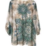 Chico's Chico’s women’s size 2 (12) blouse 3/4 sleeve roll tab earthtone paisley print Photo 4