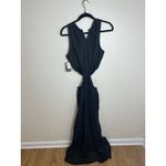 Anthropologie  Faithfull Linen Front Knot Maxi Dress Black Large New Photo 9