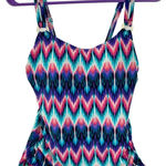 Croft & Borrow Tankini Swim Top Womens Sz 6 Purple Ruched Built In Bra Swimsuit Photo 0