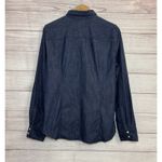 J Crew Women's Denim Blouse Dark Blue Button Up Long Sleeve Cotton SIZE LARGE Photo 1