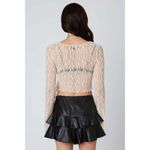 Cotton Candy LA NWT  Lace Wrap Top S Womens Vanilla Sheer Tie Front Bell Sleeves Photo 7