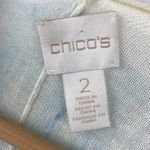 Chico's Chico’s Blue & White Print Knit Open Front Swimsuit Cover Top 2 L Photo 3