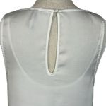 Guess Medium Bi-Level Top Sleeveless Sheer Lined Slits Rear Keyhole White Moon Photo 4