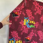 Papua New Guinea Sarong Wrap With Floral Design & PNG Flag Accents pink maroon Size undefined Photo 1